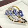 Tanzanite & White Zircon 4-Stone Ring Image 4