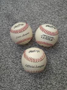 3 genuine Rawlings official baseballs. Official league, little league, baseball, USA, sport, MLB.