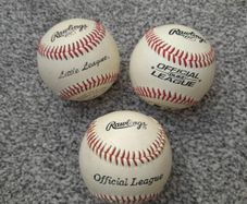 3 genuine Rawlings official baseballs. Official league, little league, baseball, USA, sport, MLB.