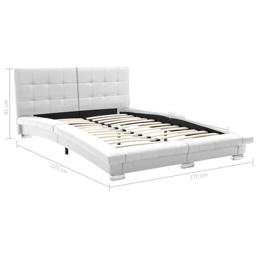 Bed Frame White Faux Leather 135x190 cm