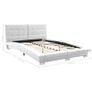 Bed Frame White Faux Leather 135x190 cm Image 2