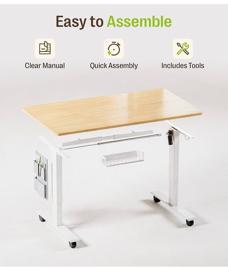 Electric Height Adjustable Standing Desk, 100x60cm Sit Stand Desk