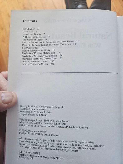 Natural Beauty Care With Flowers And Plants. B. Hlava, Z. Krejcova. Hardback In Good Condition.  See Photos For Same.