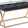 Bench Velvet Chesterfield Black / Gold Image 2