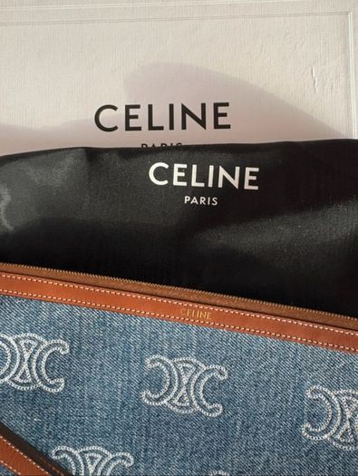Celine pouch with leather strap