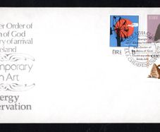 1979 Ireland Anniversaries: Arrival of St John of God. Energy Conservation .Irish Art Commemorative Stamp Illustrated The Irish Times First Day Cover (FDC)