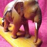 Vintage Handcarved Wooden Elephant Image 4