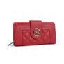 New Stylish Red - Quilted Metail Detail Trim Purse Image 2