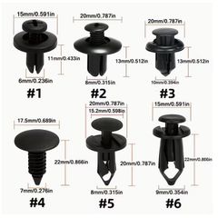 60pcs 6 Sizes, Car Fastening Clip Set, Rivet Clips, Bumper Edge Clips, Automotive Parts