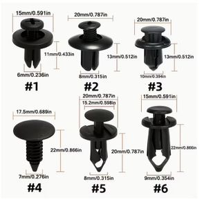 60pcs 6 Sizes, Car Fastening Clip Set, Rivet Clips, Bumper Edge Clips, Automotive Parts