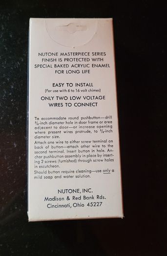 Vintage pushbutton doorbell