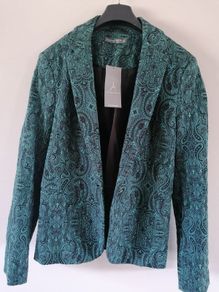BNWT Green and black jacquard blazer. Size 12