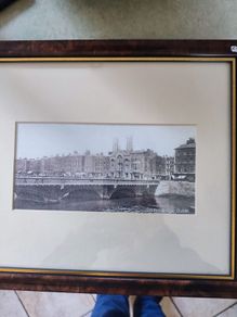 Framed Old Photo Of Grattan Bridge, Dublin.