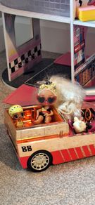 Lol Doll house, camper van, car and dolls