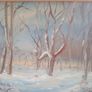 "Winter Snow Scene" Oil on Board.Signed JB.Hand Image 3