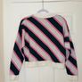 Mango Striped Knit Jumper in Pink, Green & Cream - size S Image 3