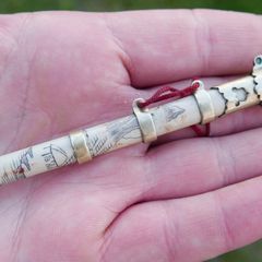 Antique Chinese 1890s. Qing Dynasty Miniature Sword Jian Letter Opener