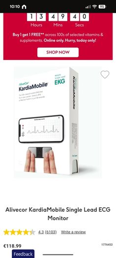 Alivecor KardiaMobile Single Lead ECG Monitor