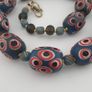 Antique Venetian Style Thousand Eye Glass Big Beads Necklace Image 8