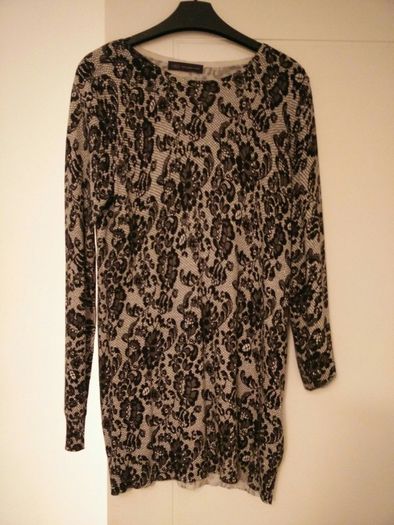 Marks and Spencers Black Floral Design Jumper dress