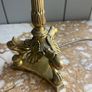 Antique style brass table lamp with pleated shade Image 4