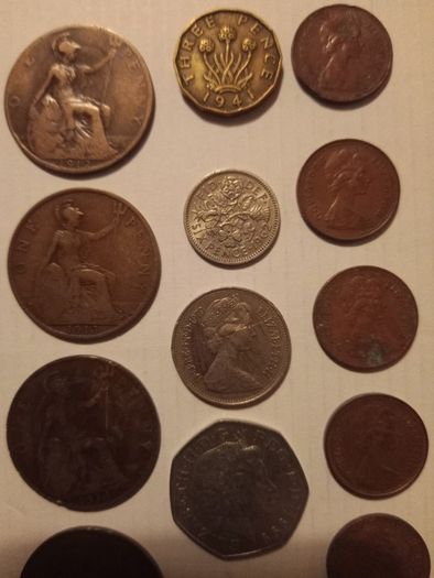 Vintage British Coin Lot - George V, George VI & Early Elizabeth II
