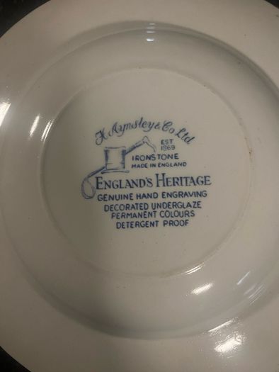 Set of 2 H Aynsley England's Heritage Ironstone Plates