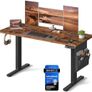 Height-Adjustable Electric Desk, 60 x 140 x 72 120 cm Memory Function Image 2