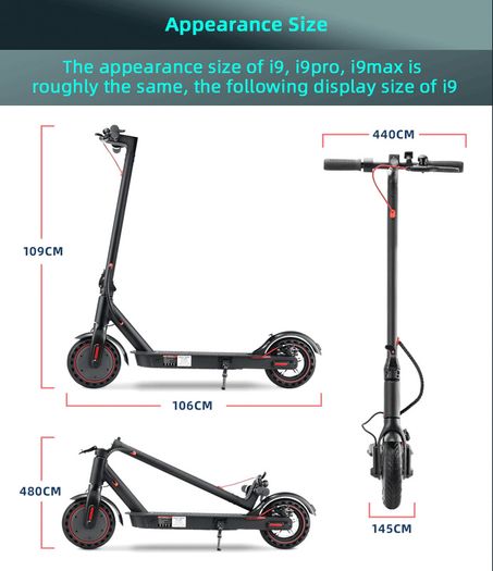 BRAND NEW i9 Electric Scooter For Adult 30-40Km Scooter Electric Adults 350-500W Electric Scooters Kick Electric step