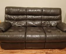 Brown leather couch