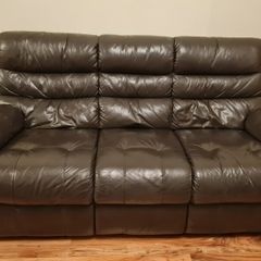 Brown leather couch