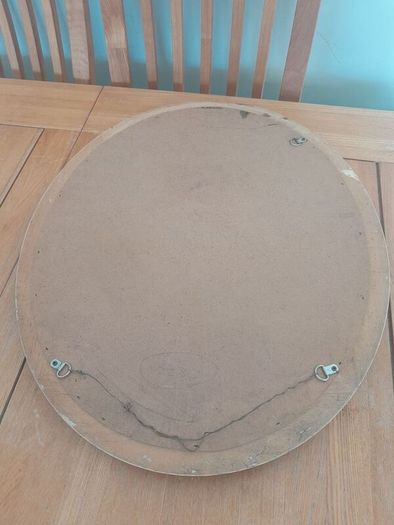Vintage Ornate Gold Gilt Wood Oval Mirror. Bevelled Glass. 50cm x 60cm