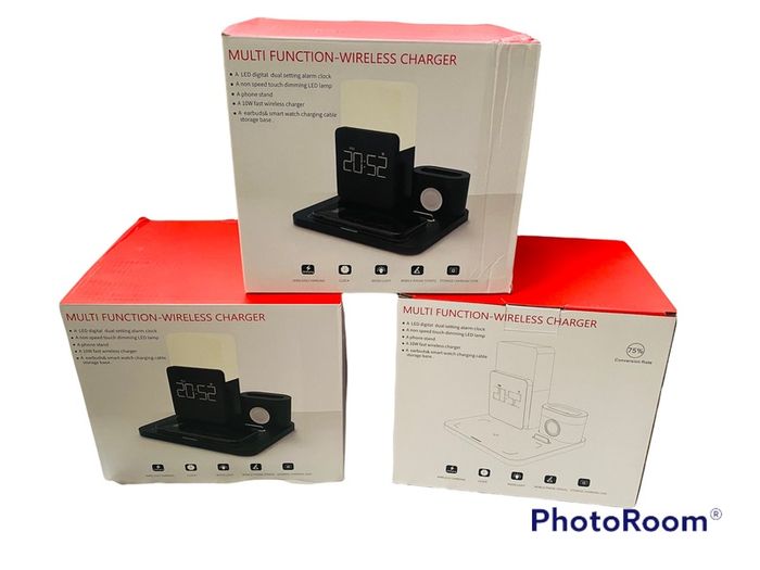 10 x Multi Function Wireless Charger - Led Light And Alarm Clock - Job Lot! Rrp 49 Euro Each!