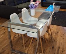 Dining Table + 4 Chairs (Delivery Available)