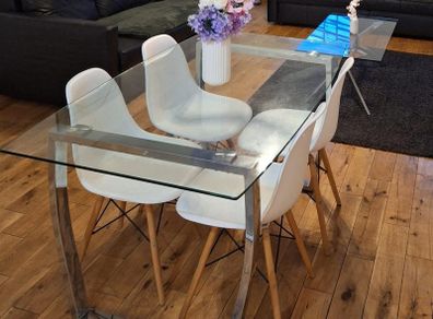 Dining Table + 4 Chairs (Delivery Available)