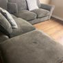 Grey corner sofa with matching footstool Image 3