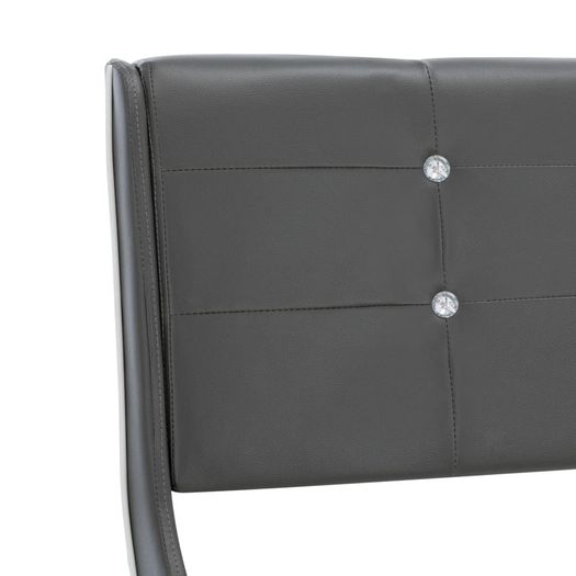 Bed Frame Grey Faux Leather 150x200 cm