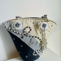 Rare Mary Frances Nautical Shoulder Tote Designer Bag