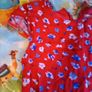pumpkin patch red and blue dress Image 3