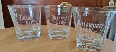 3 Tullamore Dew whiskey tumblers