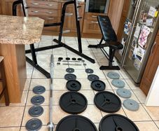 Olympic Large Squat Rack, Weight Bench, Weights, Bars + More, Great Set Up, All You Need!!!