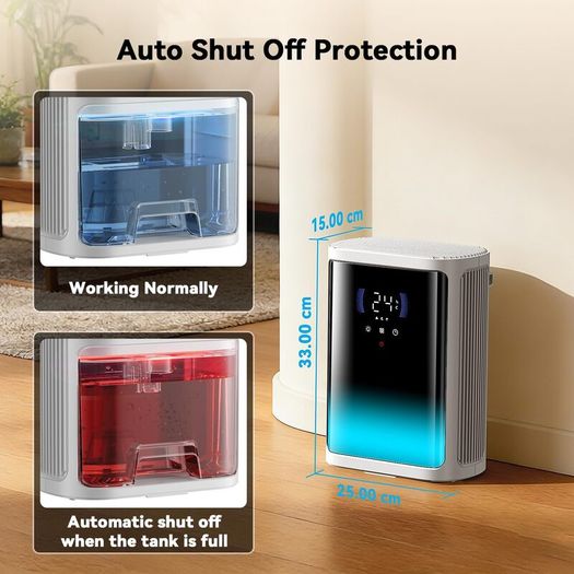 Dehumidifier, 3000ML Dehumidifiers for Home, Dehumidifiers for Drying Clothes with Sleep Mode| 6/8/12H Timer & Full-Panel 7-Color Light, Bedroom Dehumidifier for Wardrobe, Basement, Garage, RV