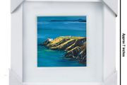 Baily Lighthouse, Howth Head, Dublin, 4x4in framed print by artist Helen Mathews