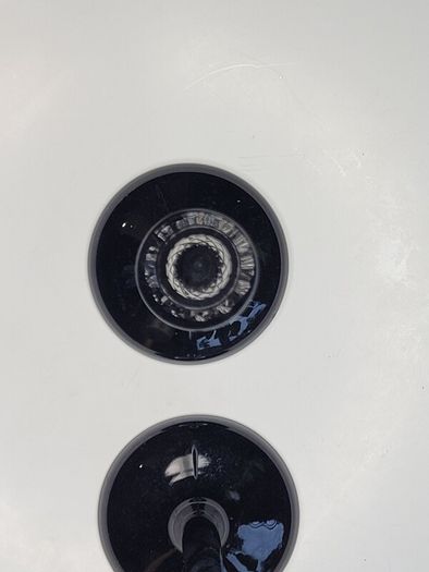 Pair of John Rocha for Waterford Crystal Black Cut Candlesticks - 30cm