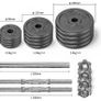20kg Cast Iron Adjustable Dumbbell Set Hand Weight with Solid Dumbbell Handles Changed into Barbell Handily Perfect for Bodybuilding Fitness Weight Lifting Training Home Gym (FREE POSTAGE) Image 5