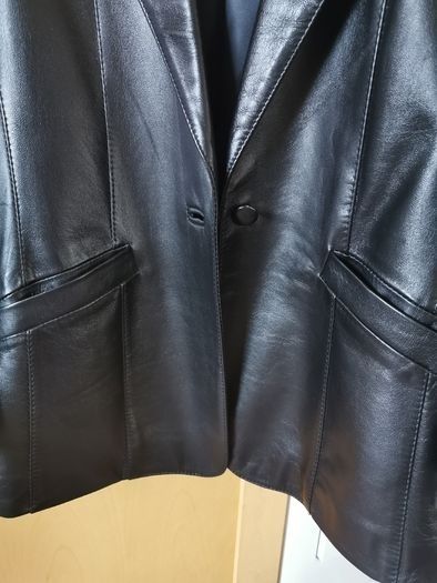 Black real leather Jacket UK 14