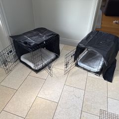 Two double door dog crates for sale -