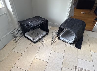 Two double door dog crates for sale -