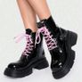 Black Shinny leather funky ankle boots, size 40 Image 2