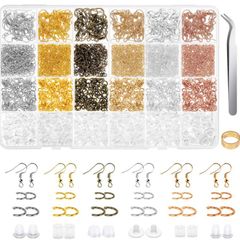 1900Pcs Earring Making Supplies Kit with Fish Hook Earrings, Earring Backs, Jump Rings for Jewelry Making and Earring Repair (FREE POSTAGE)